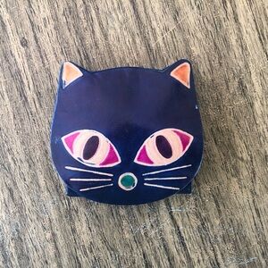 Vintage Leather Kitty Change Purse